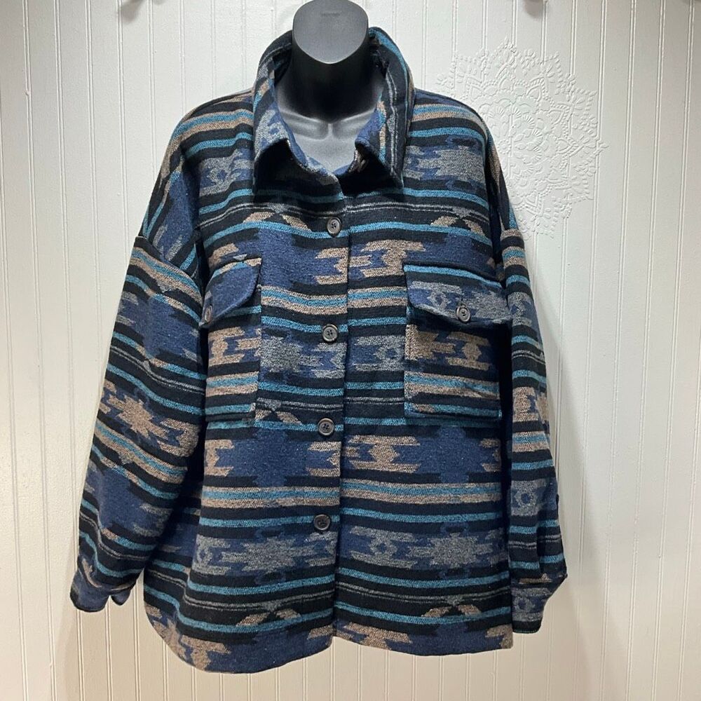 PERCH By Blu Pepper Aztec Print Jacket